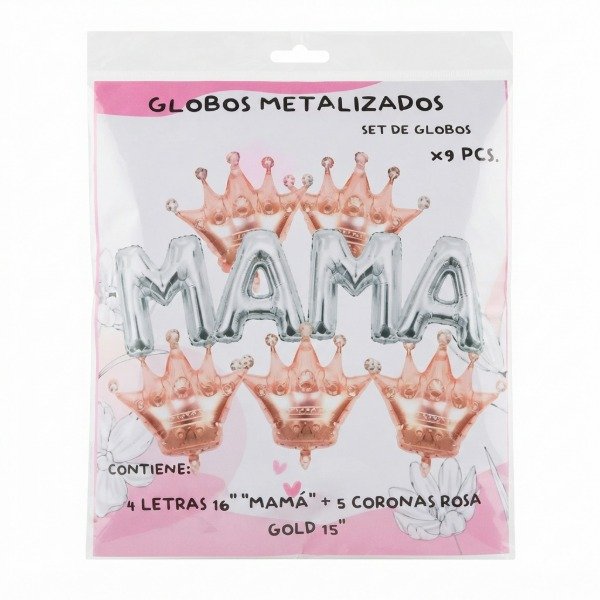 Producto - Set de globos mamá + coronas 40 cm - 0