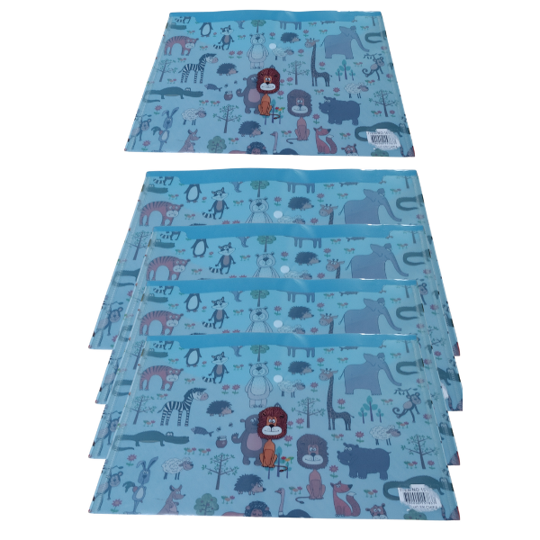Producto - Sobre Plastico Con Boton Estampados 35 Cm X 25 Cm Animalitos - 4