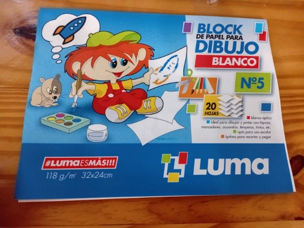 Producto - Blocks de dibujo Blanco numero 5 Luma x 20 hojas de 118grs 32cmx24cm