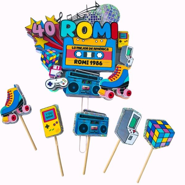 Producto - Cake Topper + pinchos Los 90s