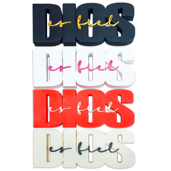 Producto - PROMO Adorno Para Escritorio 3D "DIOS ES FIEL" (X1 UNIDAD)