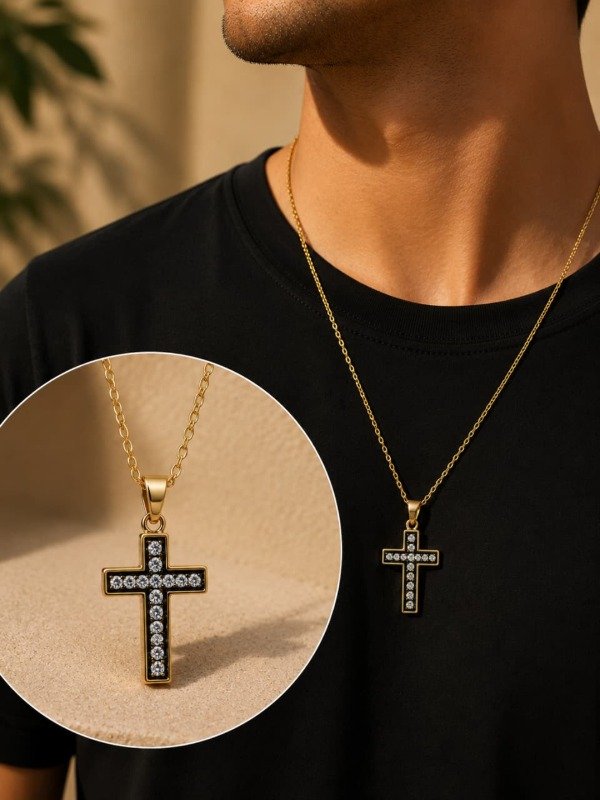 Producto - Collar Cruz con circonio