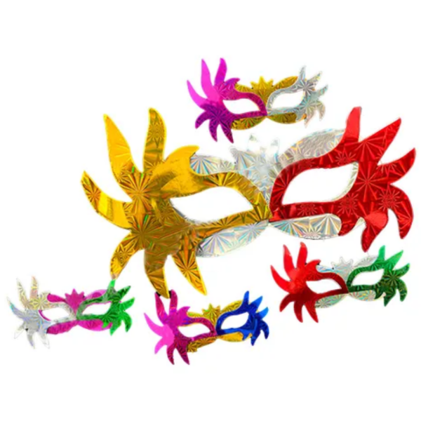 Producto - Antifaces bicolor pack x 12 unidades holográficos surtido