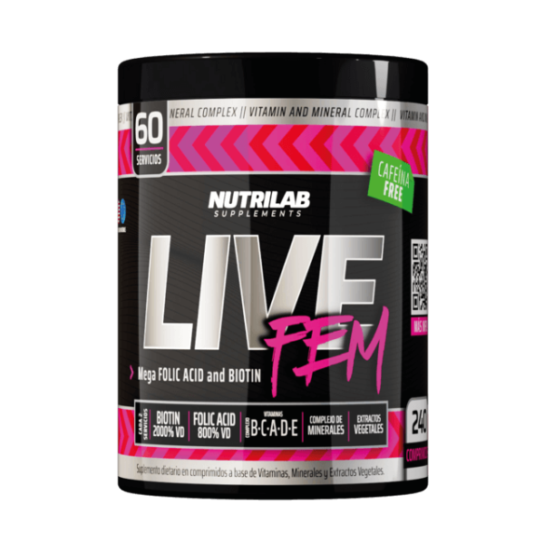Producto - LIVE FEM - NUTRILAB - 240 COMPRIMIDOS