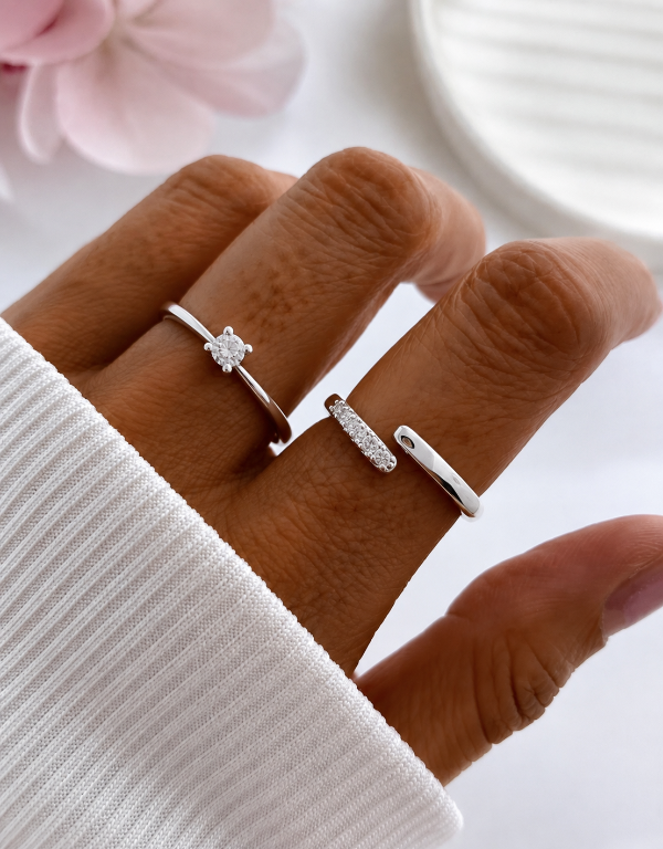 Producto - SET 2 ANILLOS CON CUBICS 3540