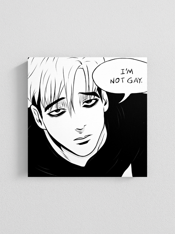 Producto - Cuadro Sangwoo "Im not gay" -Killing stalking- (17x17cm)