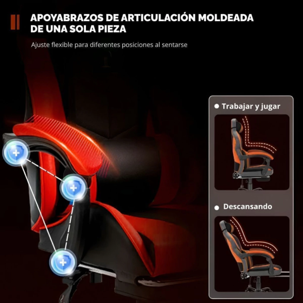 Producto - Silla gamer -apoyabrazos acolchonados -5 ruedas -respaldo alto - NH-GC1000 - 9