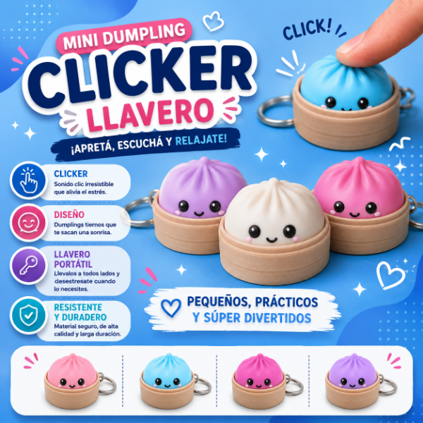 Producto - Llavero clicker mini dumplings 3D