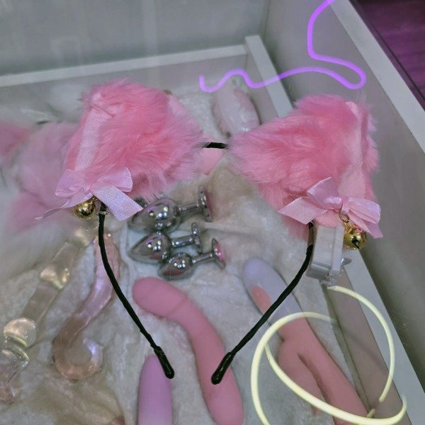 Producto - Orejitas Kitty Bell (rosa/blanco/negro) - 5