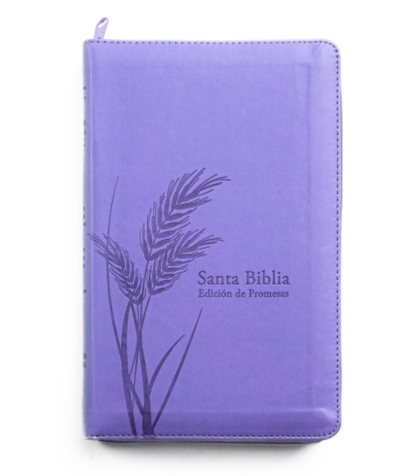 Producto - BIBLIA RVR PROMESAS LETRA GRANDE IMITACIÓN PIEL LILA CON CIERRE E ÍNDICE