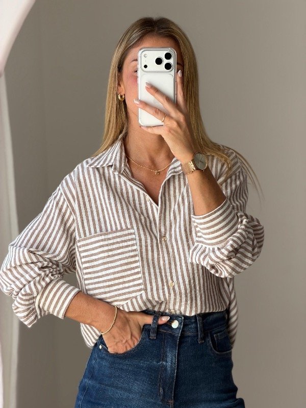 Producto - CAMISA LINO MADRILEÑO RAYADA CROP