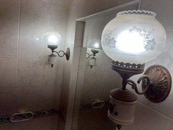 Producto - PAR APLIQUES DE PARED BRONCE Y PORCELANA 10x30. PRECIO POR AMBOS #11814