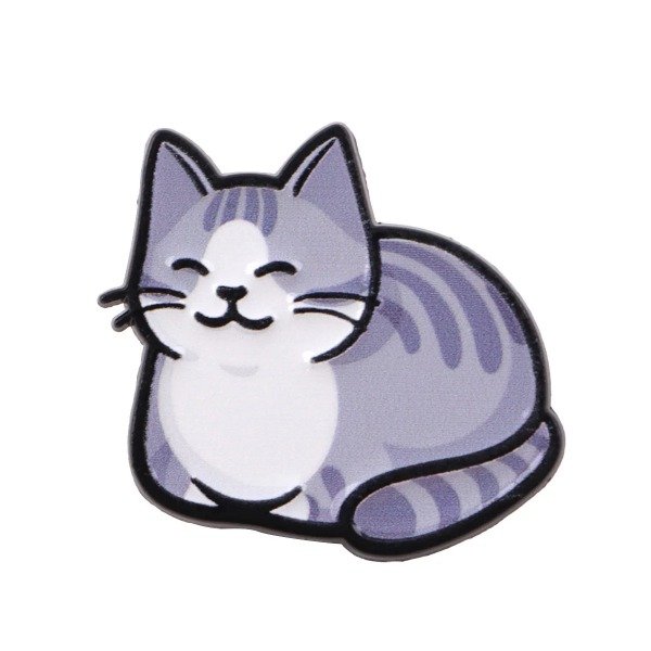 Producto - Pin Michi - Acostado gris