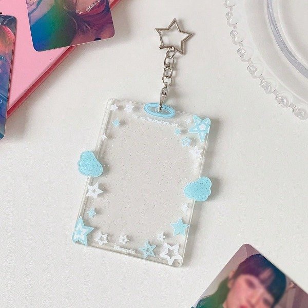 Producto - Holder de acrilico celeste con alas y estrellas