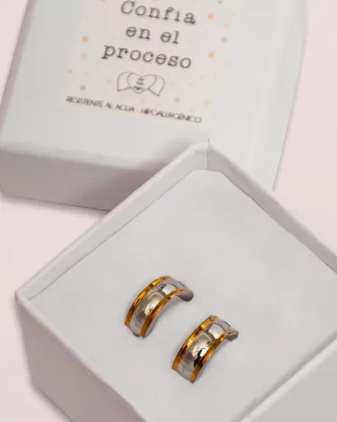 Producto - Aros Acero Dorado Marta