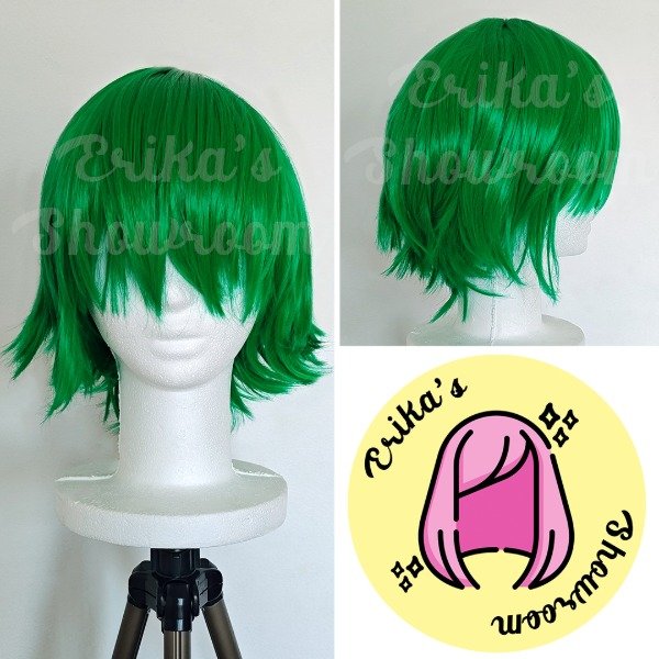 Producto - Peluca corta desmechada con flequillo verde A24