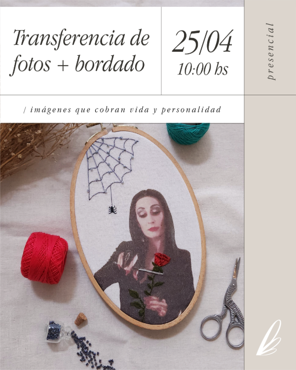 Producto - Workshop de Transferencia y Bordado de Fotos