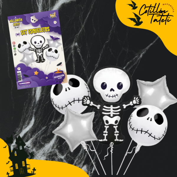 Producto - SET GLOBOS DE HALLOWEEN ESQUELETOS