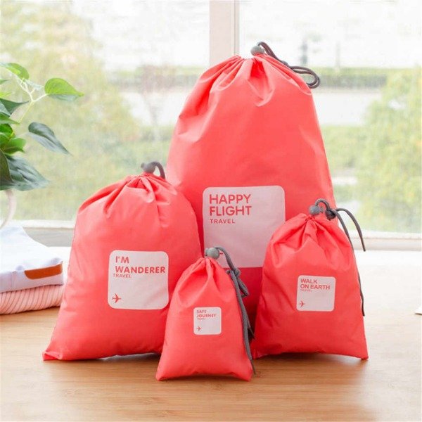 SET X 4 BOLSAS DE VIAJE TELA IMPERMEABLE - Panda y Bambú
