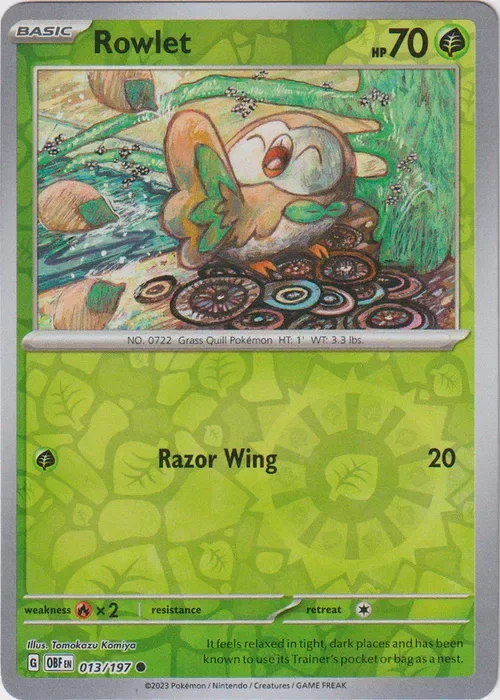 Producto - Rowlet - 013/197 - Obsidian Flames - Reverse Holo