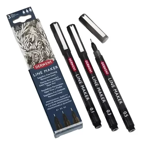 Producto - Set de microfibras Line Maker de Derwent X3