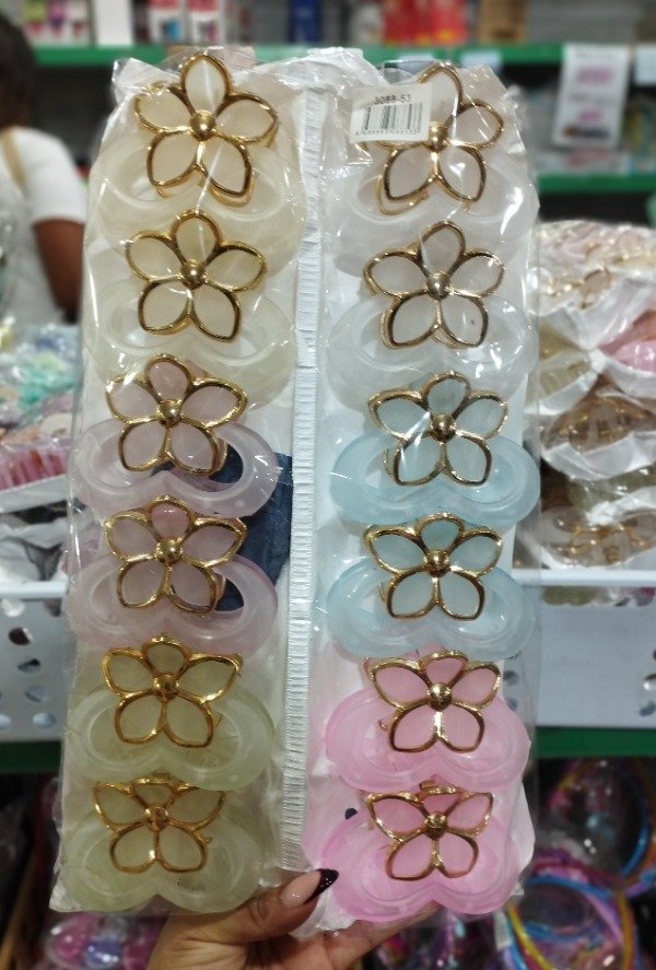 Producto - Broche Flor Borde dorado