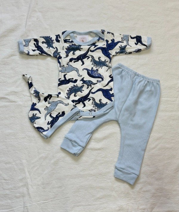 Producto - Ajuar 3 piezas Dino Azul