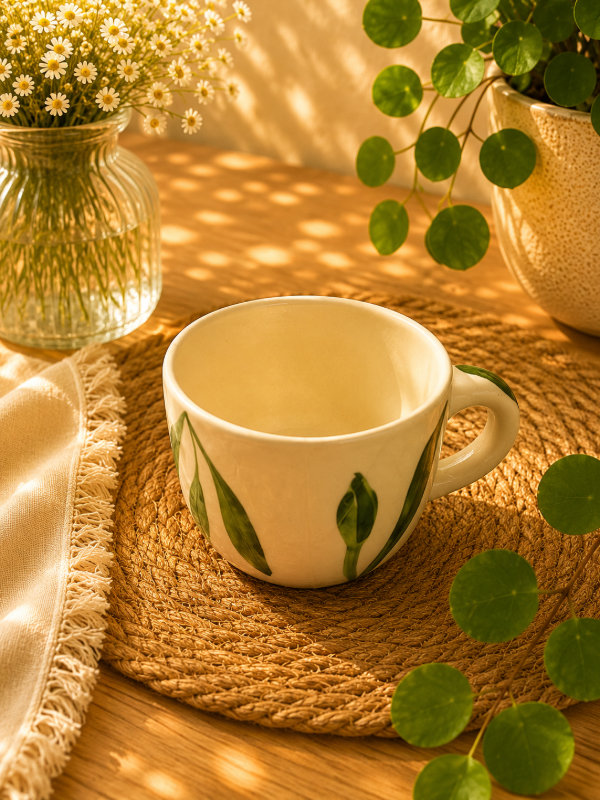 Producto - Taza ceramica premium hojas