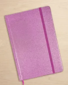 Producto - Cuaderno A5 Tapa Dura Glitter rosado