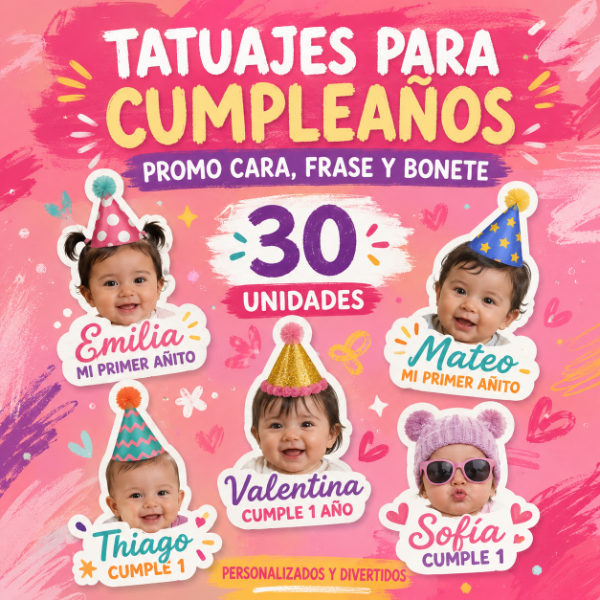 Producto - Tatuajes Personalizados para cumpleaños