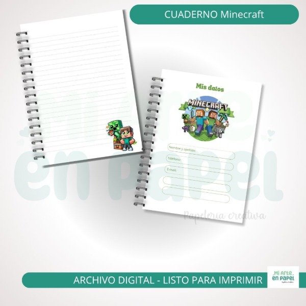 Producto - Interior cuaderno Minecraft