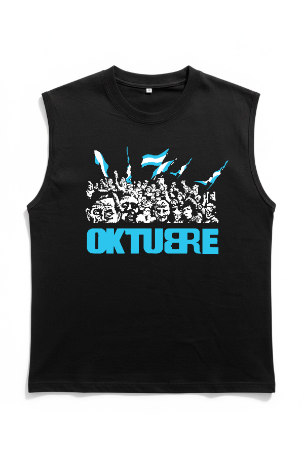 Producto - Remera Sin Mangas Negra - Oktubre Argentina