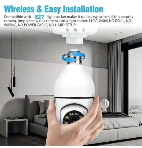 Producto - Foco Cámara de Seguridad Exxtra Tech Inteligente Wifi Hd 360 - 2