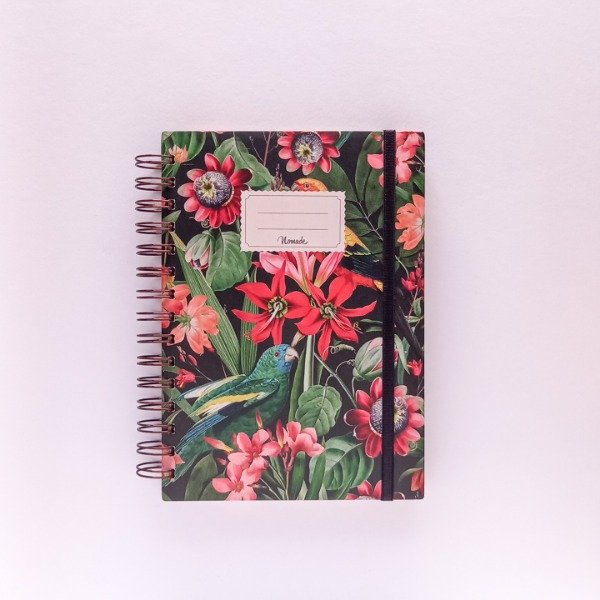 Producto - Agenda 2026 Anillada a5 (15x21cm) Dos días por página - Selva Tropical con loros