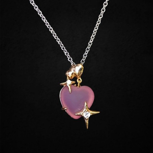 Producto - Collares Corazones con destello (varios colores)