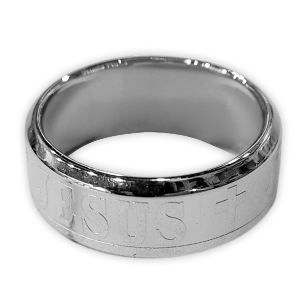Producto - PROMO Anillo "Jesús" Acero Plateado (PACK X6 UNIDADES)