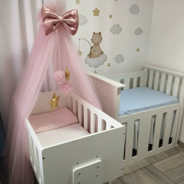 Producto - Dosel Tul Para Cuna Colecho Moisés Rosa Viejo - 1