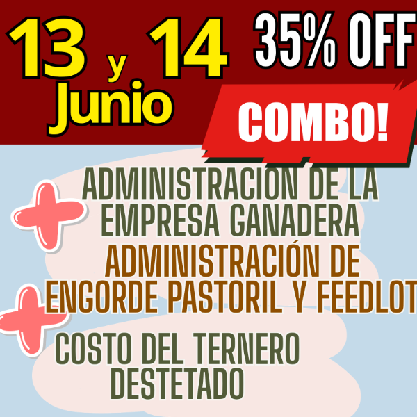 Producto - COMBO 3 CURSOS:Gestión Ganadera + Costo del Ternero + Engorde Pastoril y Feedlot
