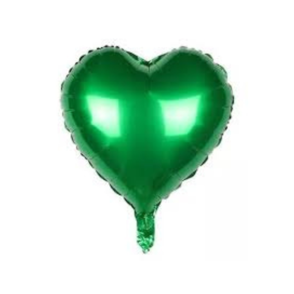 Producto - Globo corazón metalizado 18" (45cm) color verde x10un