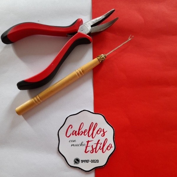 Producto - Set de pinza y aguja para colocar extensiones