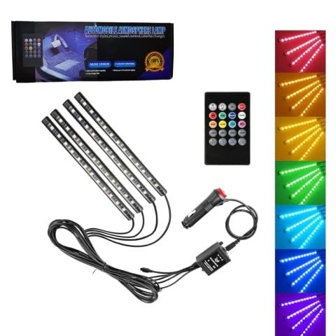 Producto - Tira led para auto 4 varillas para debajo del asiento con control