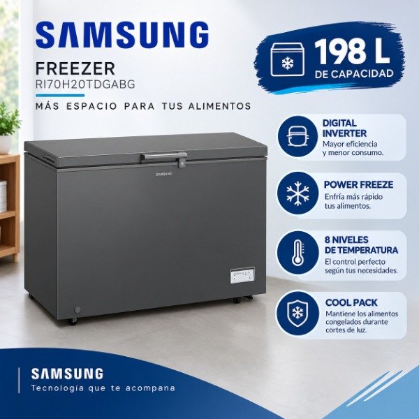 Producto - FREEZER SAMSUNG INVERTER  198LTS INOX SILVER  RI70H20TDGABG