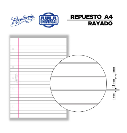 Producto - Repuestos de hojas para carpetas A4 RAYADAS - 2