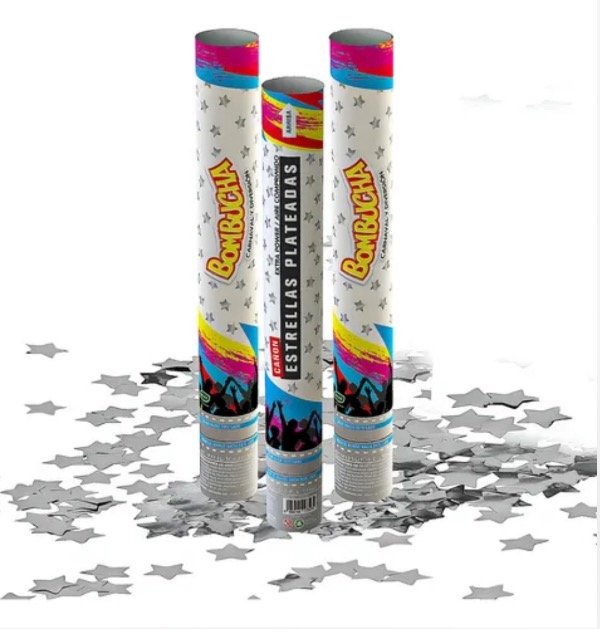 Producto - Lanza papeles Bombucha Estrellas Plateadas