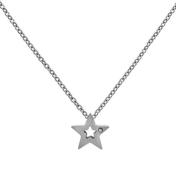 Producto - Collar de acero quirúrgico - 45 a 50cm - Espejito 1mm - Estrella con brillo