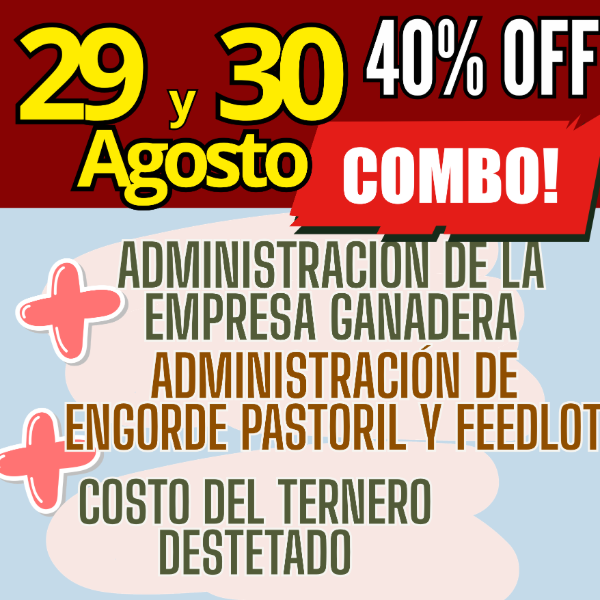 Producto - COMBO 3 CURSOS:Gestión Ganadera + Costo del Ternero + Engorde Pastoril y Feedlot - 0