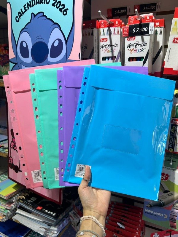 Producto - Promo x4 Sobre A4 Pastel para Carpeta Lama