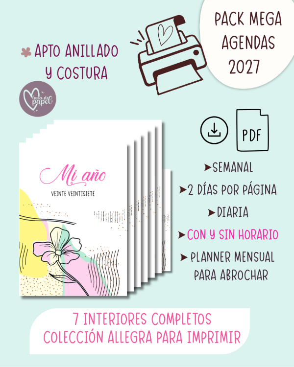 Producto - AGENDAS 2027- COMBO COMPLETO- DISEÑO ALLEGRA