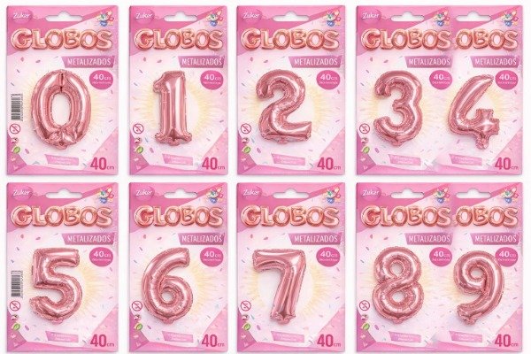 Producto - GLOBO METALIZADO CHICO DE NUMEROS ROSAS (ELEGIR PRODUCTO)