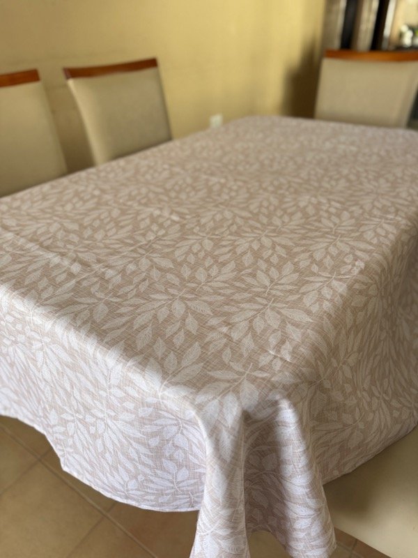 Producto - Mantel Antimanchas e impermeables- 1 metro x 1,42 cm símil lino hojas